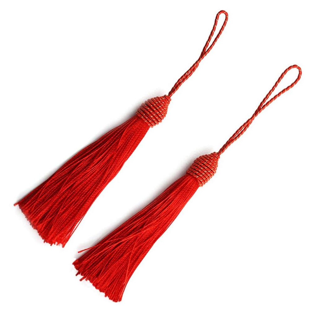 6 Inch Silky Floss Bookmark Tassels with 2-Inch Cord Loop and Small  good color high quality